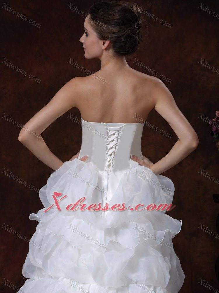 Beading A-Line Strapless Popular tiered skirt 2019 Wedding Dress