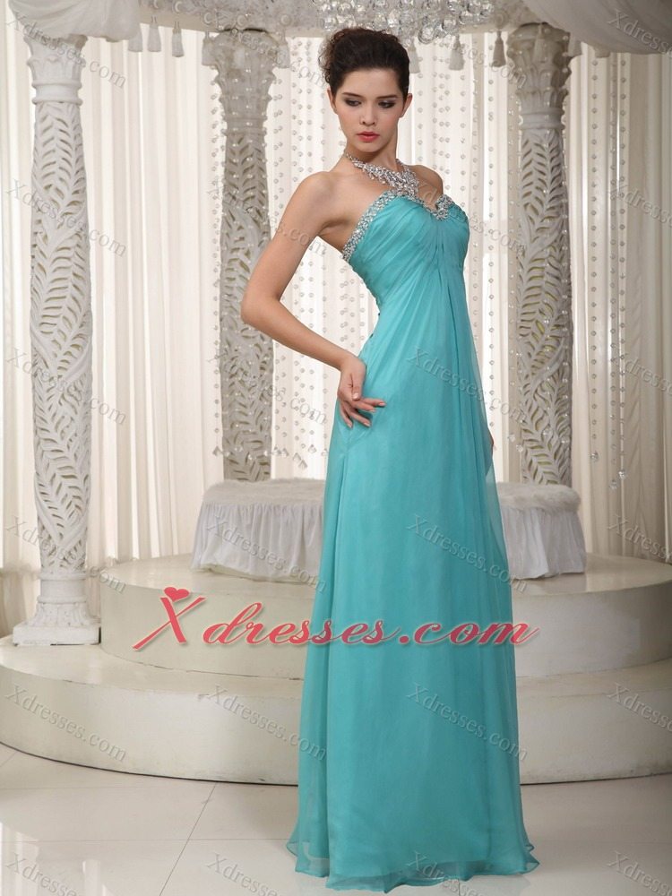 Fashionable Empire Sweetheart Floor-length Chiffon Beading Prom Dress