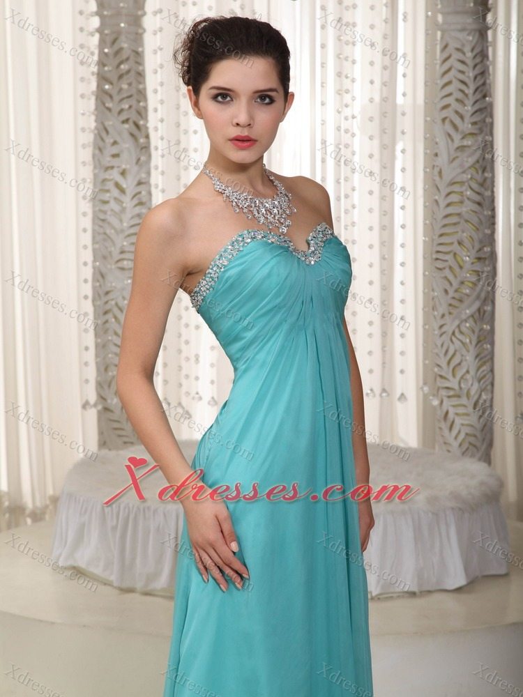 Fashionable Empire Sweetheart Floor-length Chiffon Beading Prom Dress