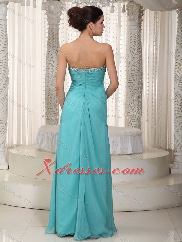 Fashionable Empire Sweetheart Floor-length Chiffon Beading Prom Dress