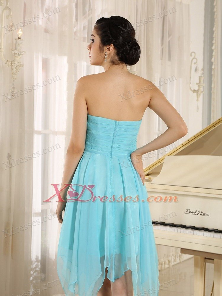 Aqua Sweetheart Cocktail Homecoming Dresses With Beaded Decotate