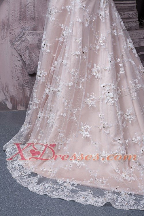 Champagne Mermiad Square Brush Train Taffeta and Lace Hand Made Flower Prom Evening Dress