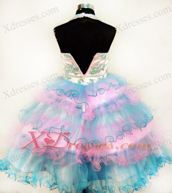 Lovely Colorful Little Girl Pageant Dresses With Appliques and Ruffled Layers