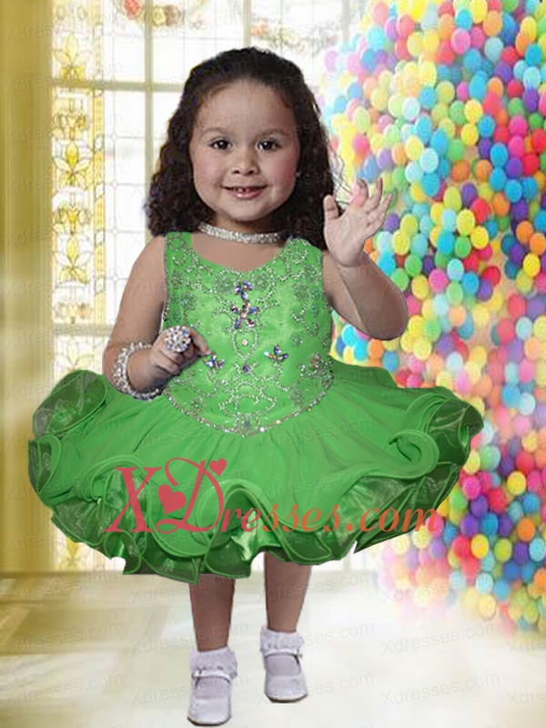 2020 Pretty V-neck Short Little Girl Dresses with Beading