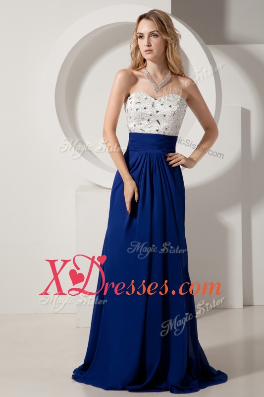 Cheap Most Popular Empire Brush Train Beading Prom Dresses for Evening