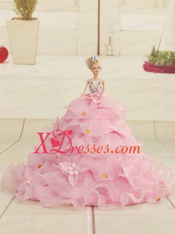 Custom Made Sweetheart Sweep Train Beading and Ruffles Quinceanera Dress