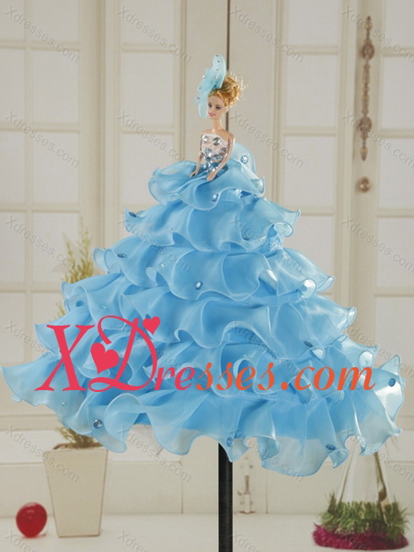 2021 Sweetheart Ball Gown Custom Made Quinceanera Dresses with Beading and Ruffled Layers