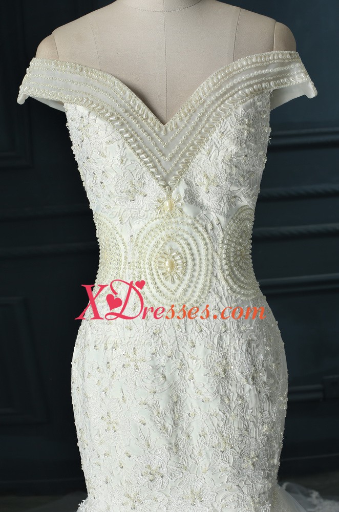 Custom Made Sleeveless Organza Court Train Zipper Wedding Dress in White with Beading and Lace