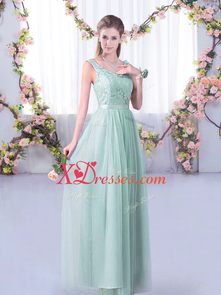 Clearance Light Blue Half Sleeves Tulle Side Zipper Damas Dress for Wedding Party