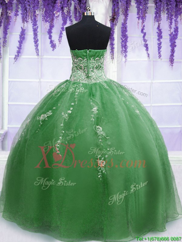  Eggplant Purple Ball Gowns Organza Sweetheart Sleeveless Beading Floor Length Lace Up Ball Gown Prom Dress