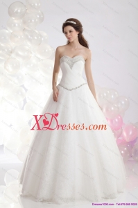 2021 Fashionable Sweetheart A Line Wedding Dress with Beadings