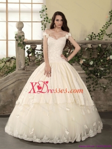 2021 The Super Hot Off The Shoulder Lace Wedding Dress with Floor Length