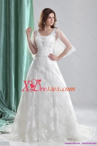 2021 Maternity A Line Wedding Dress with Beading and Lace