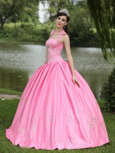 Rose Pink 2019 New Arrival Square Neckline Beaded Decorate For Quinceanera Dress