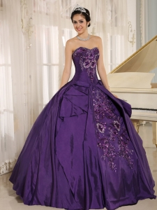 Purple Embroidery Quinceanera Dress With Sweetheart In 2019
