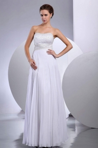 Beading Empire Chiffon Floor-length Strapless Wedding Dress