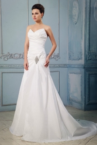Princess Sweetheart Appliques and Ruch Wedding Dress With Taffeta In 2019