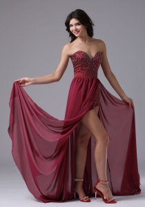 Beaded Over Skirt with Sweetheart and High-low Prom Dress