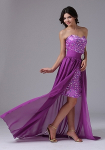 Detachable High-low and Rainestones Over Skirt For Prom Dress