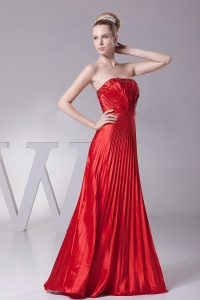 Red Pleat Over Skirt For Custom Made Prom Dress