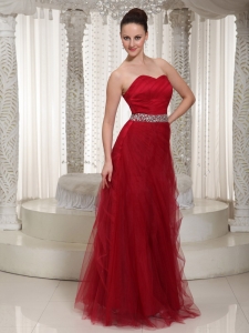 Beaded Embellishment Floor-length Tulle Sweetheart Prom Dress For Wear