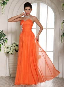 Orange Appliques Decorate Stylish Prom Celebrity Dress With Sweetheart