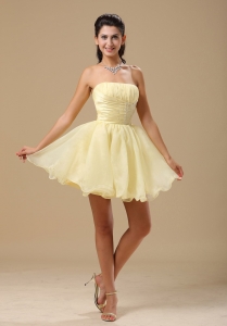 Light Yellow In Annapolis Maryland For Dama Dresses for Quinceanera With Beading and Ruch Bodice