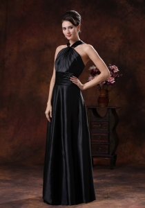 Black Column Halter Maxi/Evening Dresses In 2019