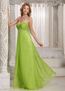 Spring Green Sweetheart Beading and Ruch Popular Maxi/Celebrity Dresses Party Style