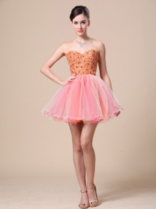 Sweetheart For Graduation Cocktail Dress with Beaded Bodice Organza