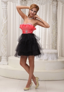 Rust Red and Black Lovely Little Black/Cocktail Dresses For 2019 Beaded Decorate Sweetheart Neckline Mini-length