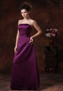 Affordable Column / Sheath Strapless Taffeta Maxi/Celebrity Dresses Purple Ruffles