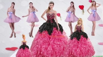 Multi Color Sweetheart Ruffles and Beading Dress for a Quinceanera and Sweetheart Bowknot Short Prom Dresses and Straps Multi Color Girl Pageant Dress