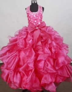 Pretty Ball Gown Halter Top Floor-length Little Girl Pageant Dress