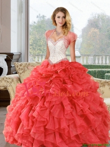 Wonderful Beading and Ruffles Sweetheart Sweet Sixteen Dresses for 2021
