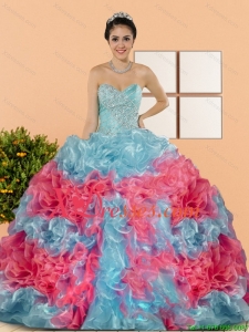 Couture Multi Color 2021 Sweet 15 Dresses with Beading and Ruffles