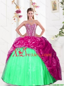 2021 Designer Sweetheart Quinceanera Dresses with Beading and Pick Ups