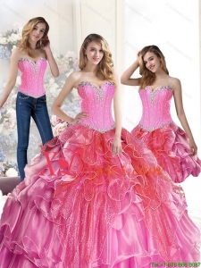 2021 Designer Multi Color Quinceanera Dresses with Beading and Ruffles