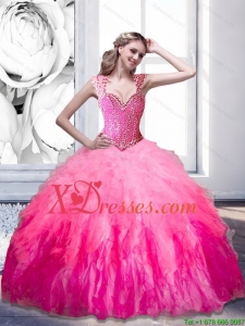 Unique Beading and Ruffles 2021 Sweetheart Quinceanera Dresses in Multi Color