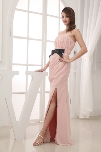 Empire Belt and Ruching Strapless long 2019 Prom Dress