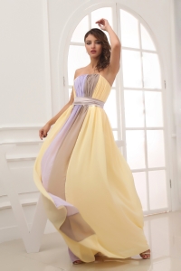 Ruching Strapless Multi-color long 2019 Elegant Prom Dress