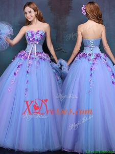 Wonderful Really Puffy A Line Quinceanera Dress with Appliques and Bowknot