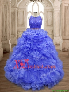 Latest Scoop Lavender Sweet 16 Gown with Beading and Ruffles