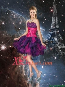 Cheap Sexy Short Multi Color Prom Dresses with Beading for Cocktail