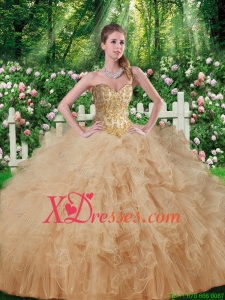 Elegant Beaded and Ruffles Sweetheart Quinceanera Dresses for 2021