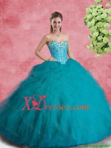 Cheap Classical Beaded Sweetheart Quinceanera Dresses with Ruffles