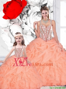 Cheap Popular Ball Gown Straps Beaded Matching Sister Dresses