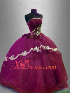 Fashionable Strapless Sweet 16 Dresses with Appliques