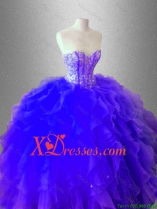 Luxurious Ball Gown Ruffles and Beaed Sweet 16 Dresses