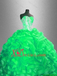 Recommended Ball Gown Sweet 16 Dresses with Beading and Ruffles